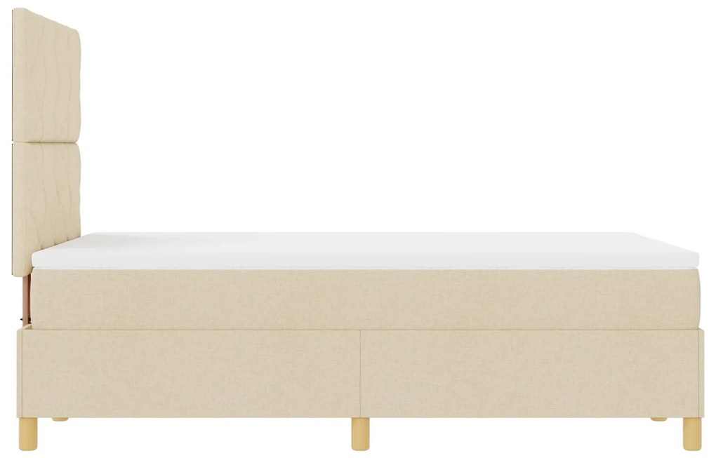 Cama Box com Colchão Creme 120x200 cm Tecido