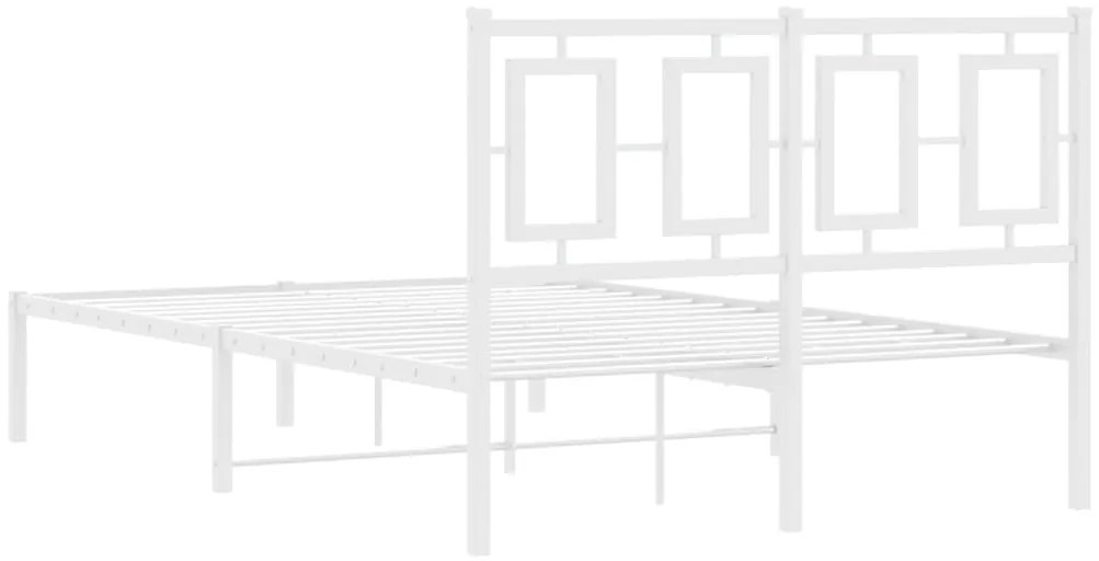Estrutura de cama com cabeceira 120x200 cm metal branco