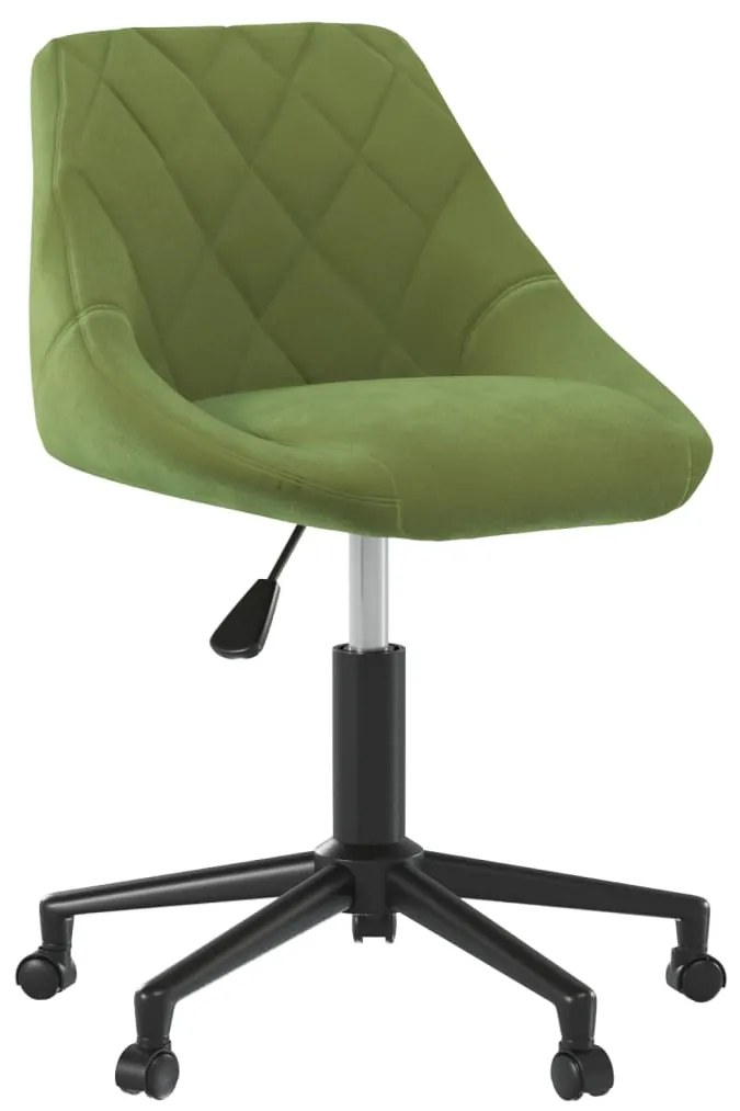 vidaXL Cadeira de jantar giratória veludo verde-claro