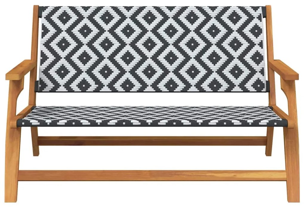 Banco de Jardim Preto e Branco 122x76x73.5 cm Madeira de Acácia Maciça