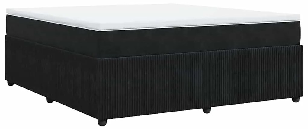 Cama com molas/colchão 180x200 cm veludo preto