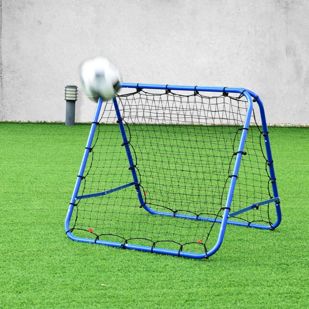 Rede de rebote para futebol dobrável 85 x 85 cm para treino de futebol com ângulos ajustáveis Treinador de futebol Equipe Azul