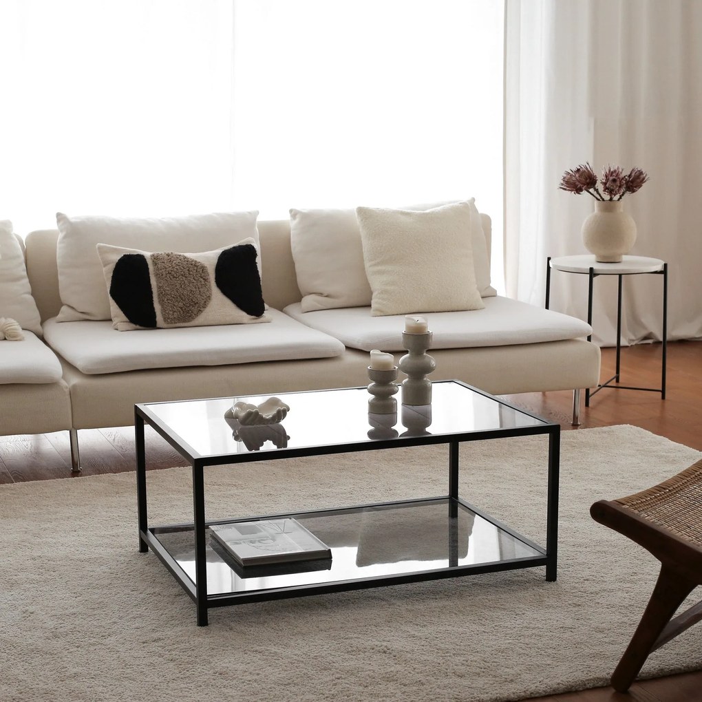 Mesa de Café Astro - Preto Fumado - 90x40x60 cm