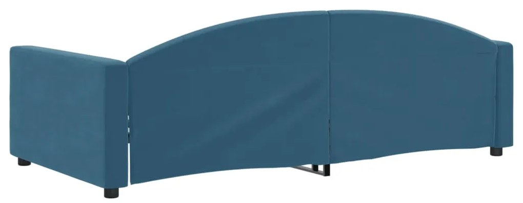 Sofá-cama 100x200 cm veludo azul