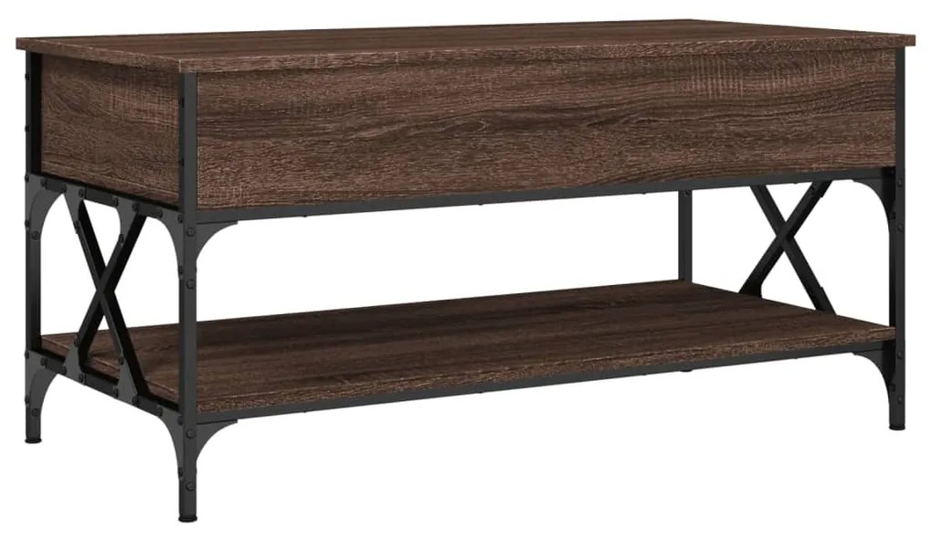 Mesa centro 100x50x50 cm deriv. madeira/metal carvalho castanho