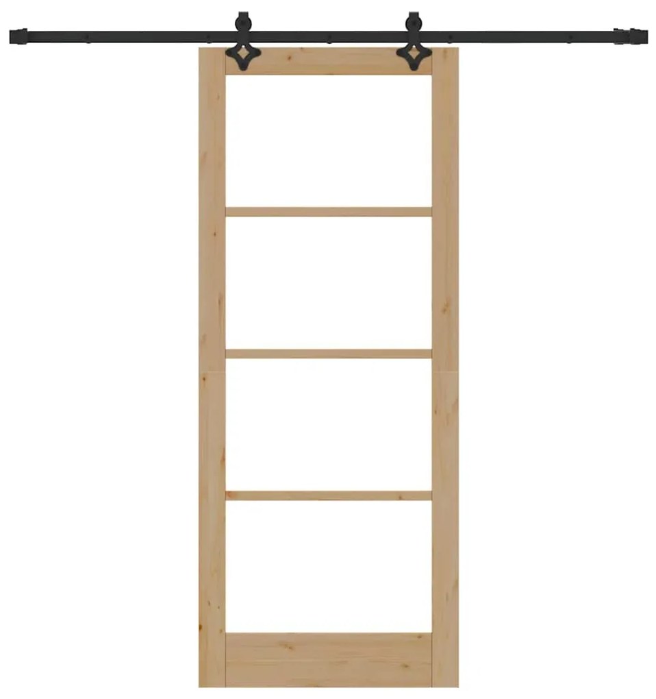 Porta Deslizante vidaXL com Conjunto de Ferragens 86 x 211 cm Madeira