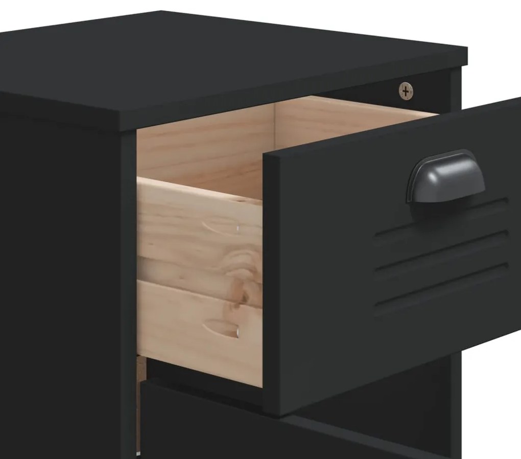 Mesa de cabeceira VIKEN derivados de madeira preto