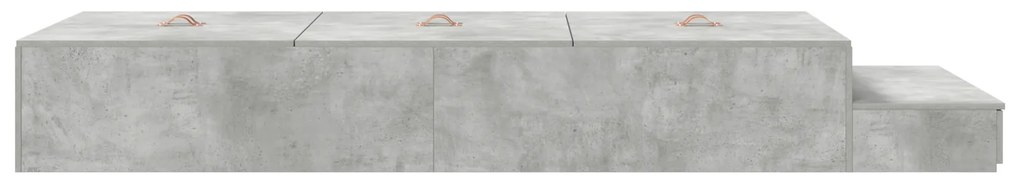 Cama de Armazenamento Cinza Concreto 90x200 cm