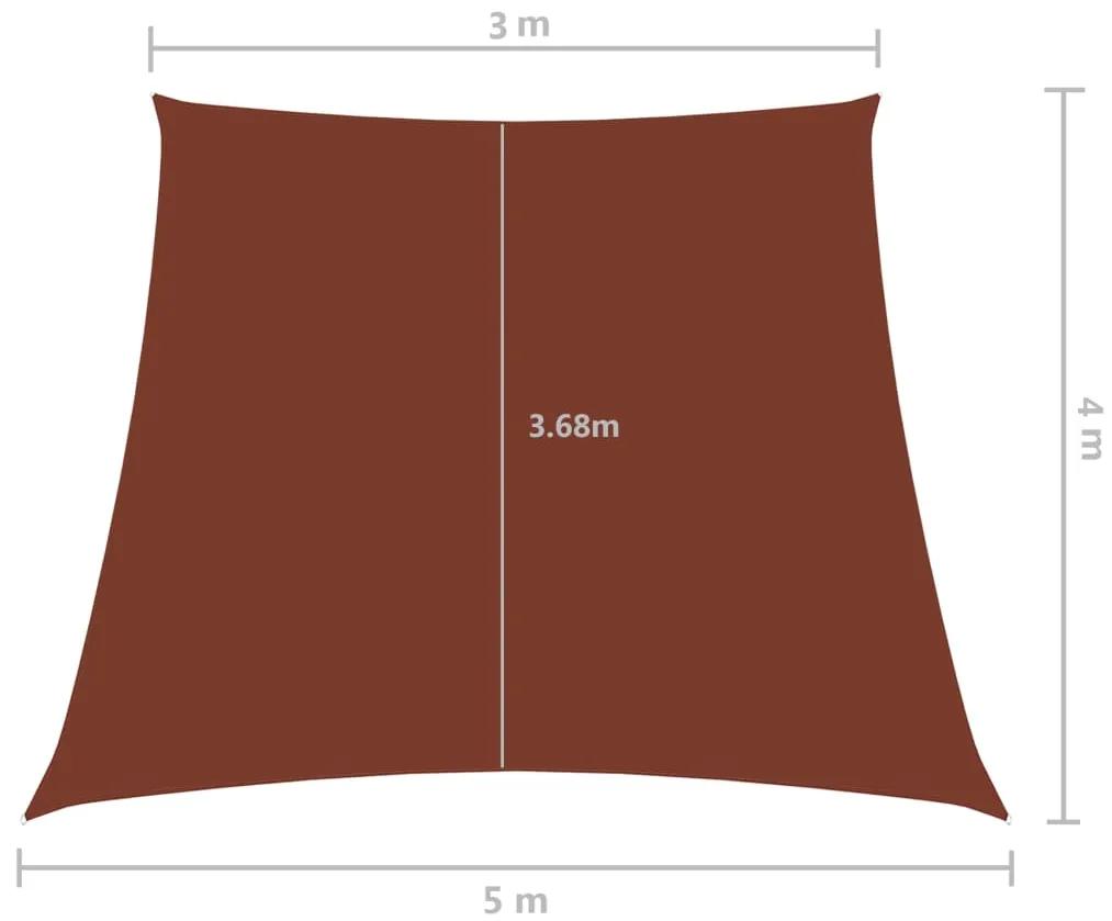 Para-sol estilo vela tecido oxford trapézio 3/5x4 m terracota