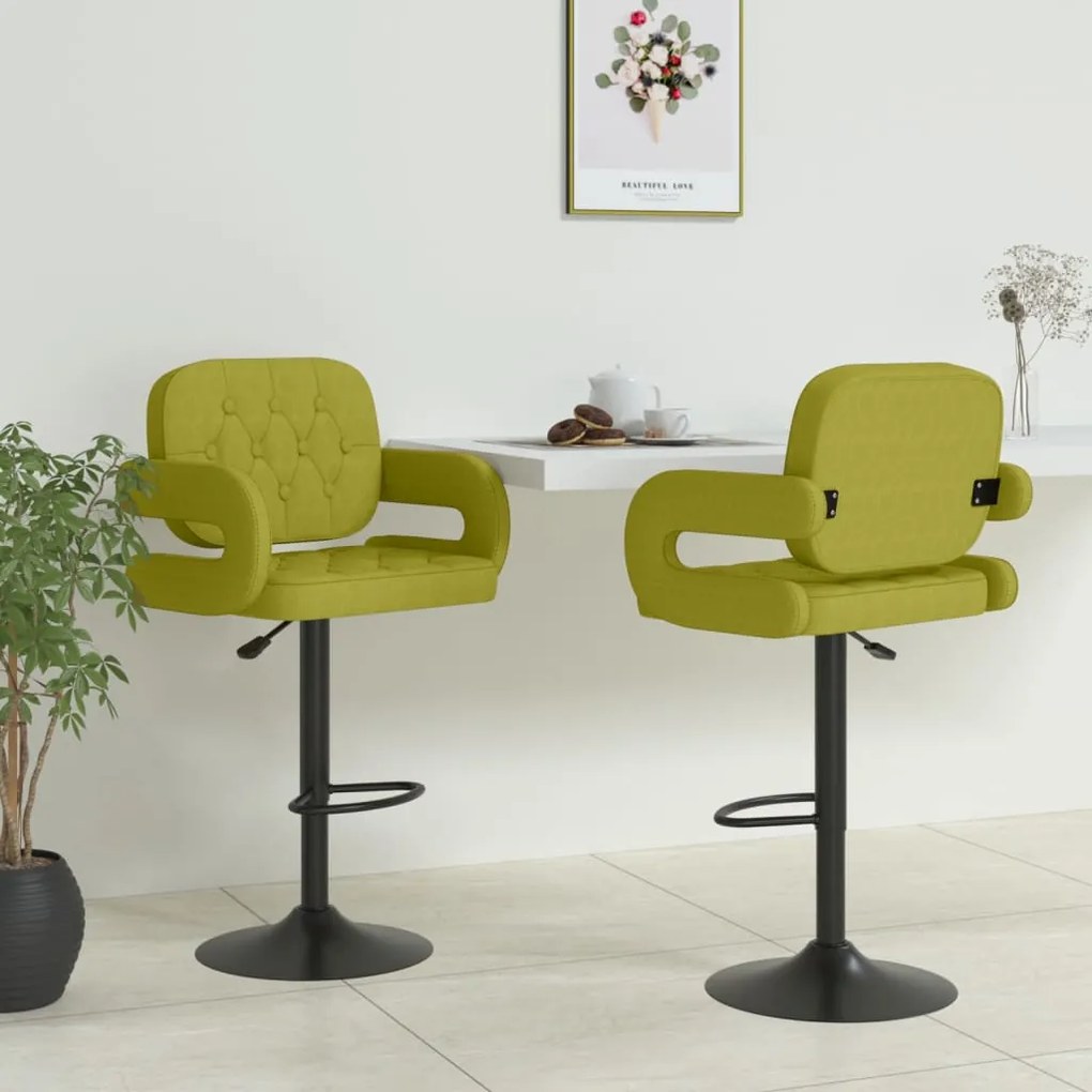 vidaXL Bancos de bar 2 pcs tecido verde