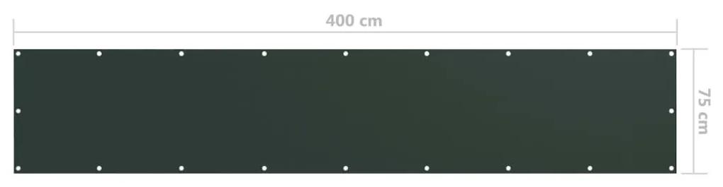 Tela de varanda 75x400 cm tecido Oxford verde-escuro