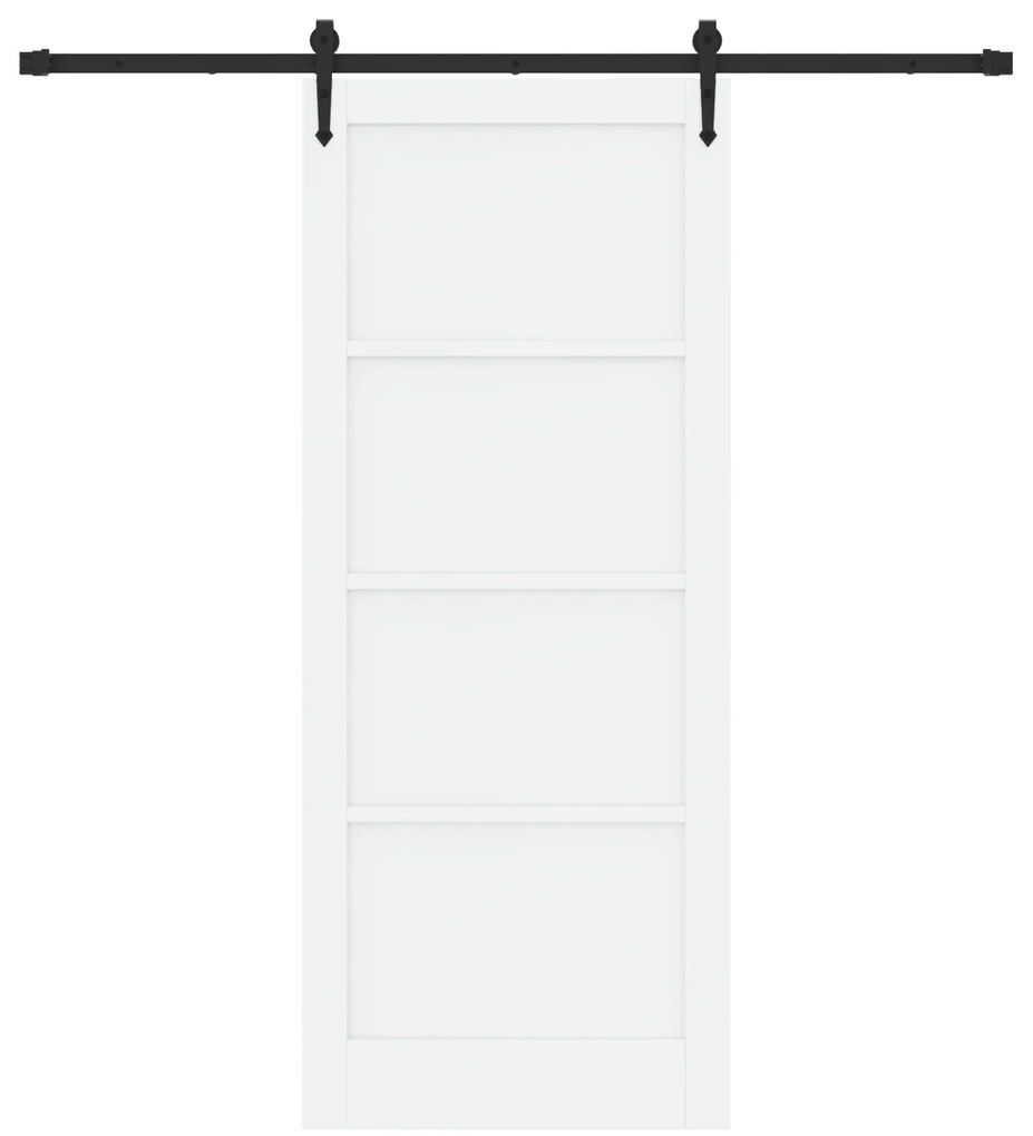 Porta Deslizante vidaXL com Conjunto de Ferragens Brancas 86x211 cm Ma