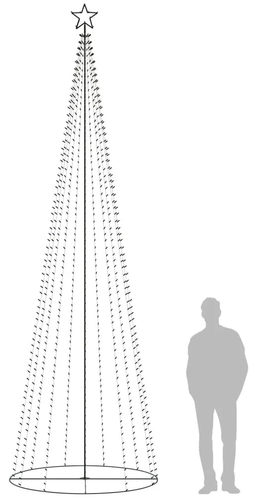 Árvore de Natal em cone 752 luzes LED multicor 160x500cm