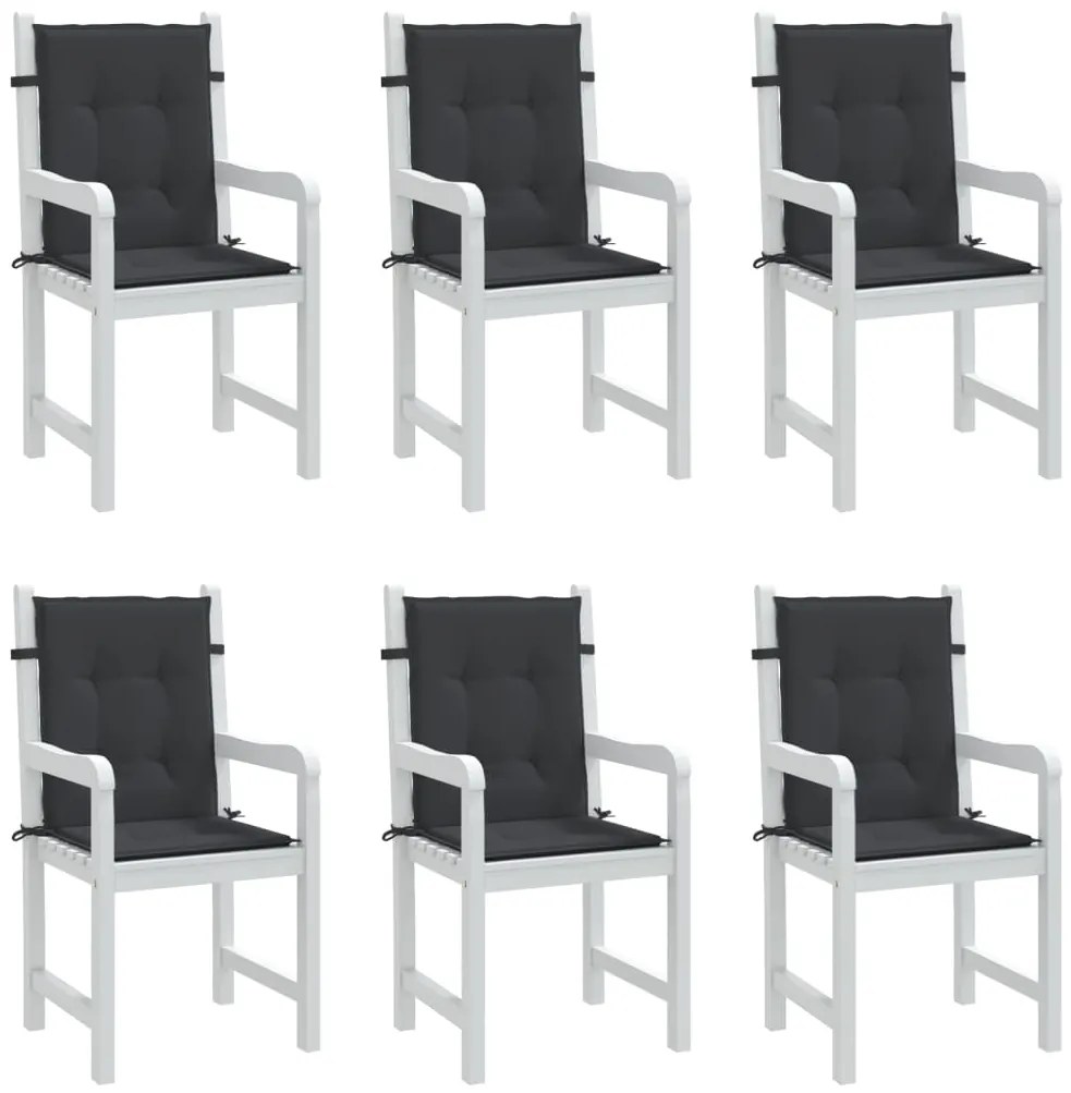 Almofadões lombares p/ cadeiras de jardim 6pcs oxford preto