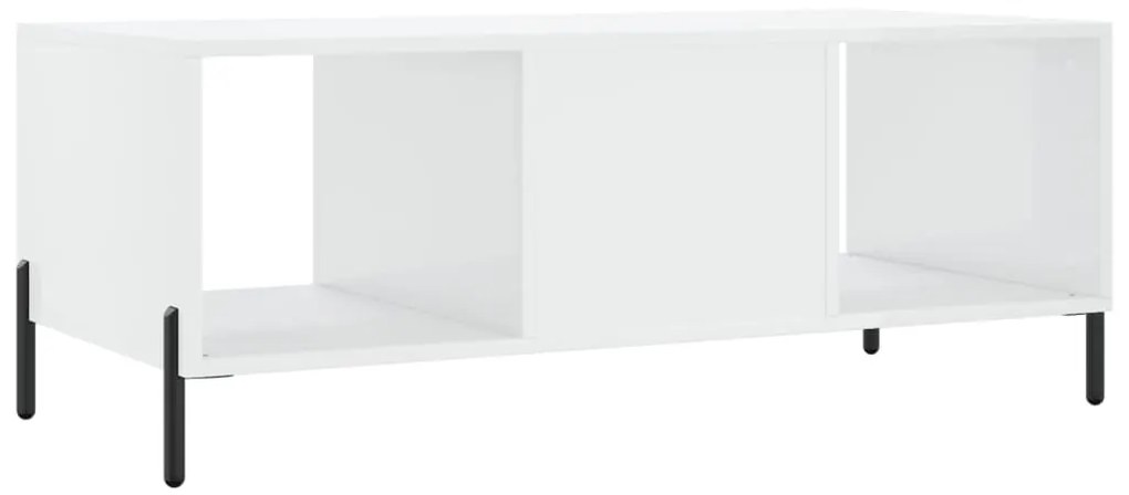 Mesa de centro 102x50x40 cm madeira processada branco brilhante