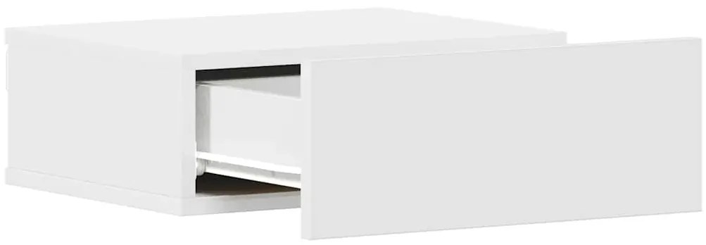 Mesa de cabeceira suspensa 40x30x15 cm derivados madeira branco