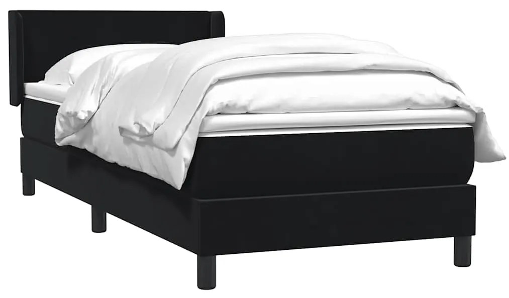 Cama box spring com colchão 90x210 cm veludo preto