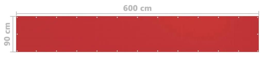 Tela de varanda 90x600 cm PEAD vermelho