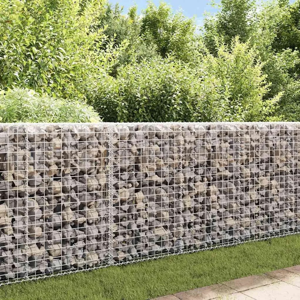 Muro gabião com tampas aço galvanizado 200x20x85 cm