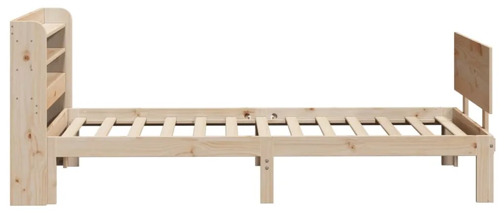 Estrutura de cama com cabeceira 75x190 cm pinho maciço