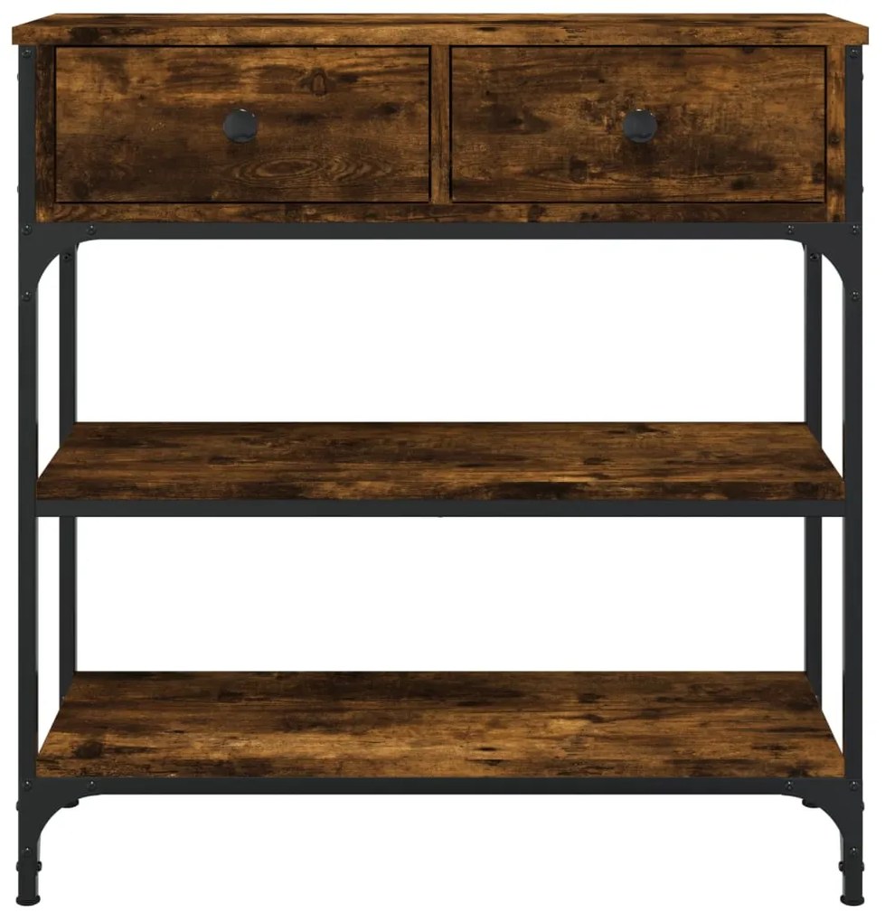 Mesa consola 72,5x25x75 cm derivados de madeira carvalho fumado