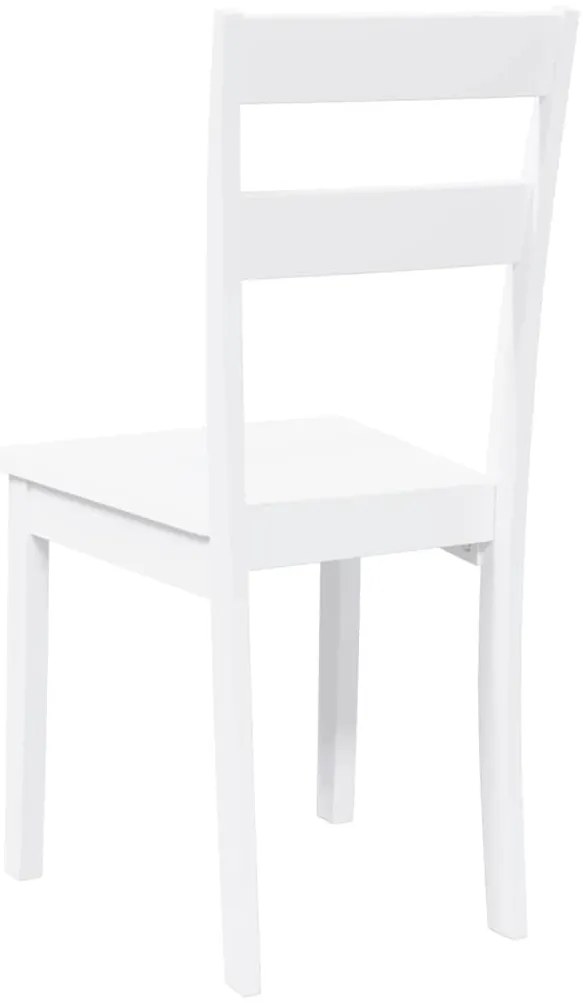 Cadeiras de jantar 2 pcs madeira de seringueira maciça branco