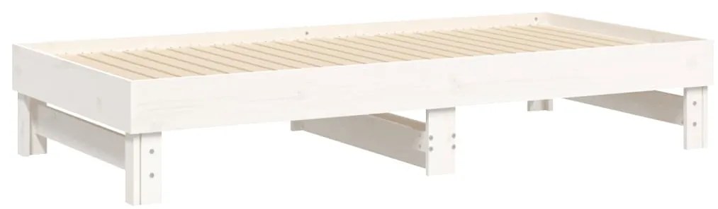 Estrutura sofá-cama de puxar 2x(90x190) cm pinho maciço branco