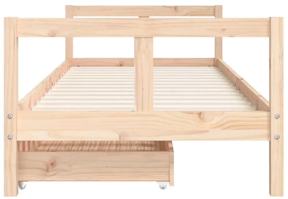 Estrutura de cama infantil c/ gavetas 80x200 cm pinho maciço
