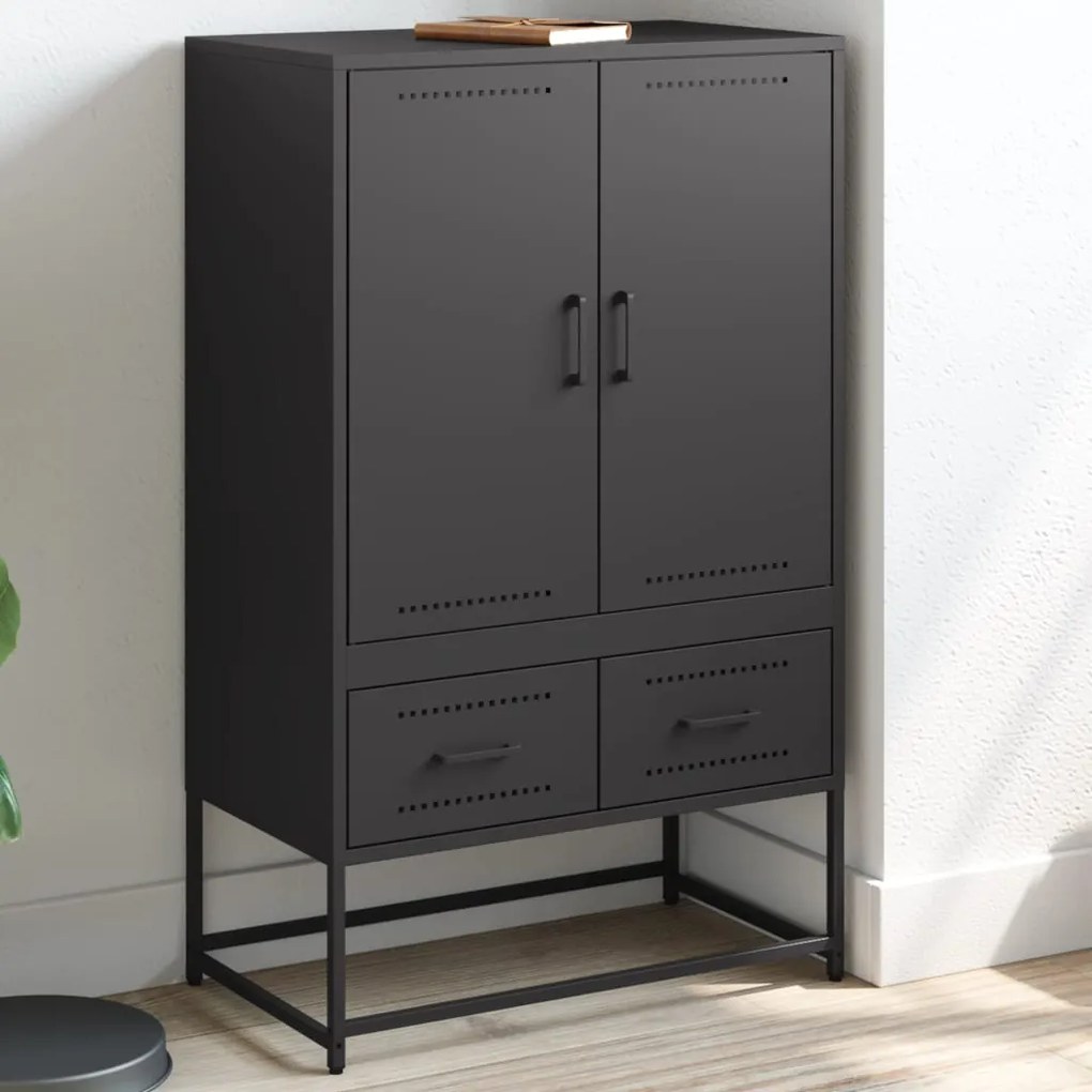 vidaXL Móvel alto 68x39x111,5 cm aço preto