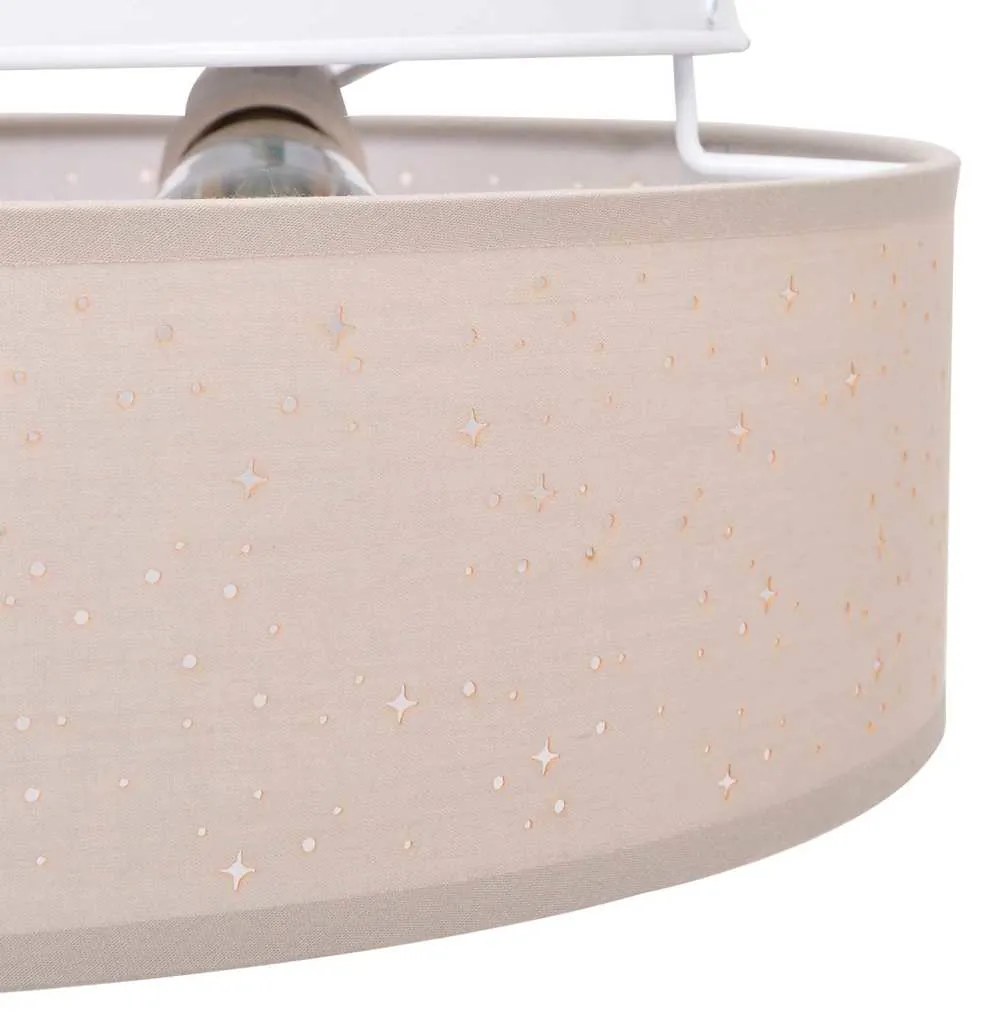 Luzes de Teto com Abajur Estrelado Taupe Ø 38 cm Tecido E27