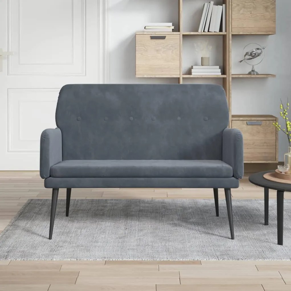 351415 vidaXL Banco 108x79x79 cm veludo cinzento-escuro
