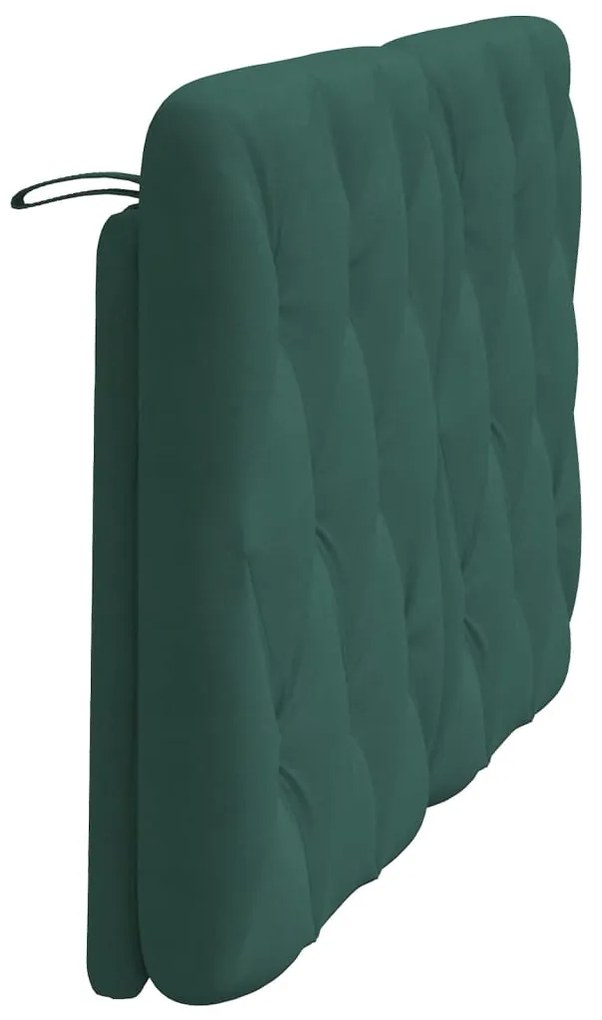 Almofadão de cabeceira 120 cm veludo verde-escuro