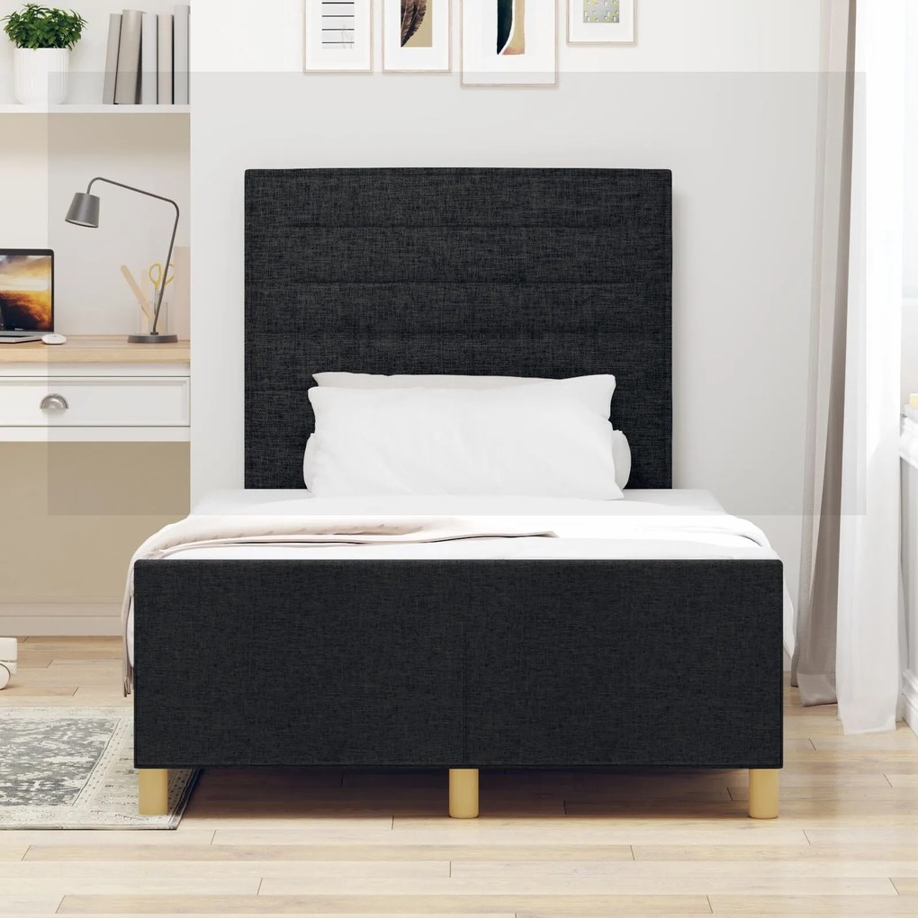 Cama vidaXL Preta 120x200 cm em Tecido
