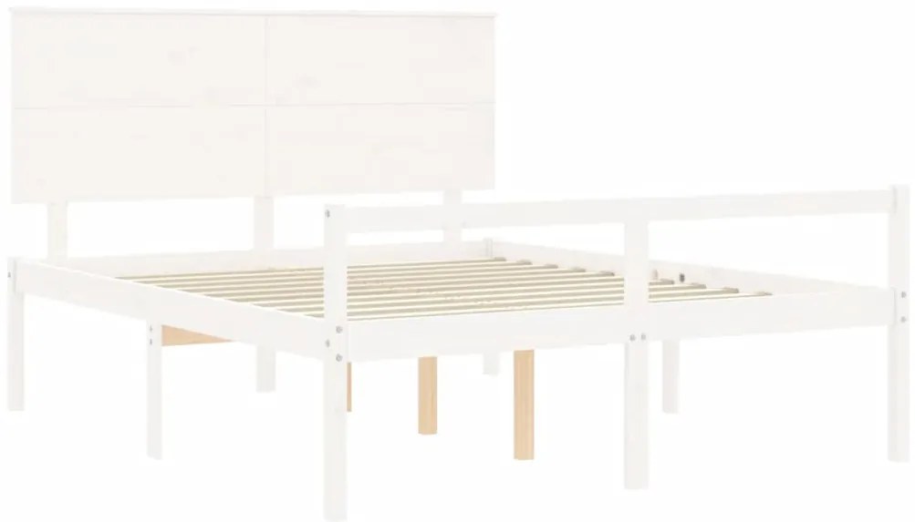 Cama para idosos king size com cabeceira madeira maciça branco