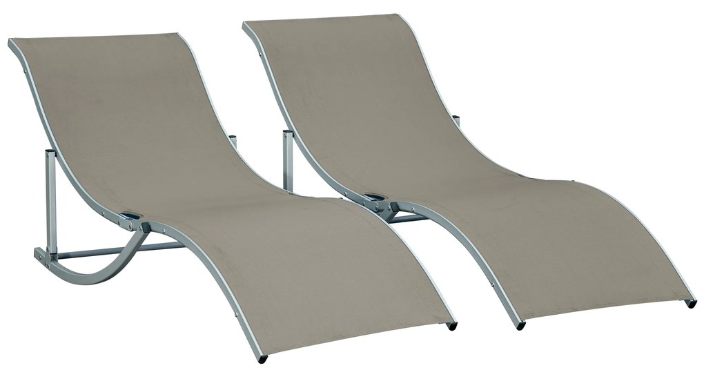 Outsunny Espreguiçadeira Jardim - Dobráveis em Forma de S, Alumínio 165x61x63cm | Aosom Portugal