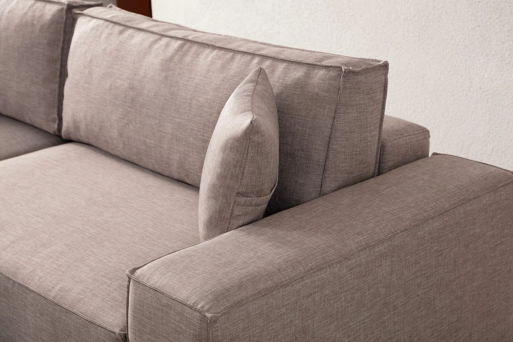 Sofá-Cama de Canto Pırlo – Castanho – 260x78x170 cm