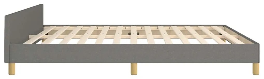 Estrutura de cama sem colchão 160x200 cm tecido cinzento-escuro