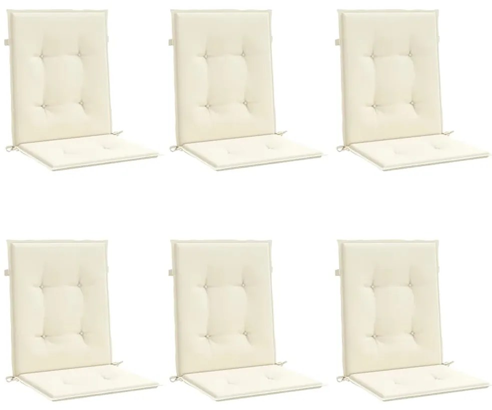 Almofadões lombares p/ cadeiras de jardim 6pcs oxford creme