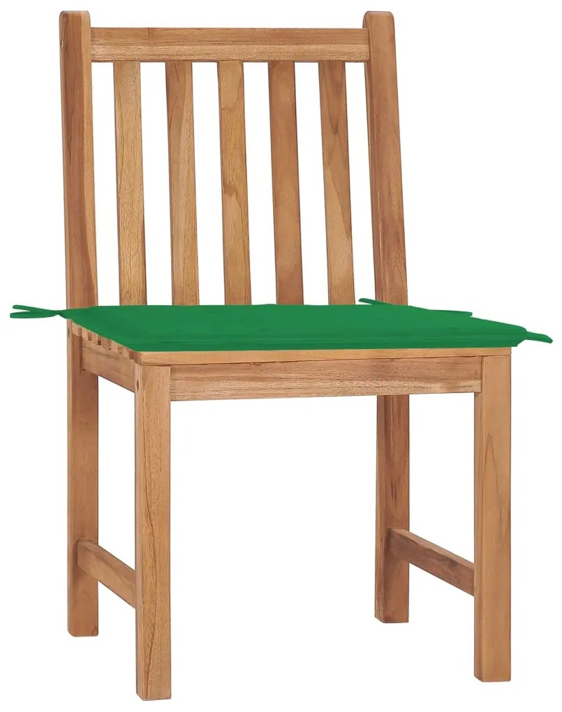 Cadeiras de jardim c/ almofadões 2 pcs teca maciça