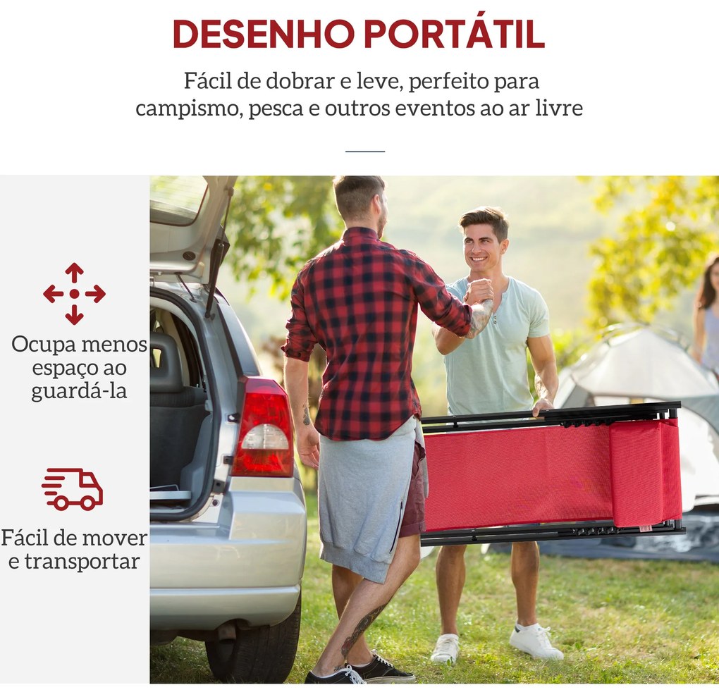 Conjunto de 2 Espreguiçadeiras Dobráveis com Encosto Reclinável em 5 P
