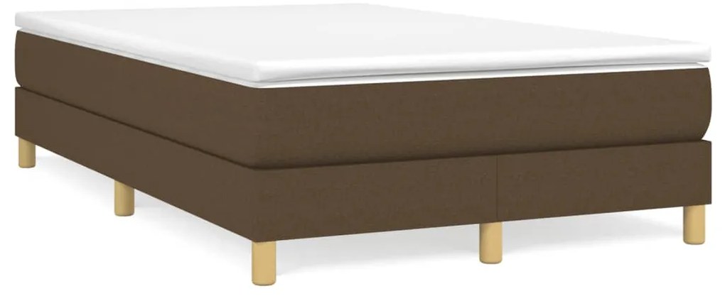 vidaXL Cama boxspring com colchão 120x190 cm tecido castanho-escuro