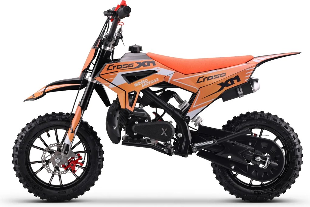 Mini Moto de cross a gasolina para crianças BNO Motors CROSS XM 50cc Laranja
