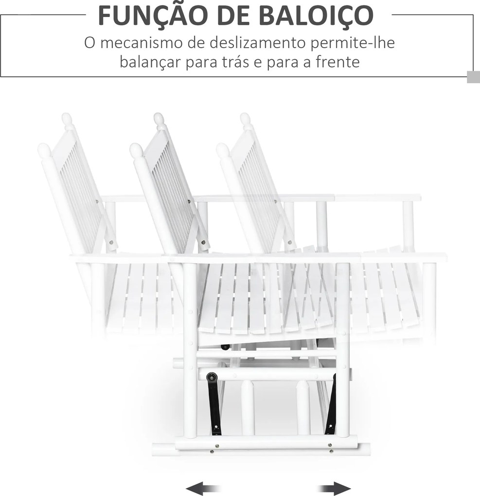 Banco Baloiço de Jardim de 2 Lugares – Balancelle Blanche – Branco – 1