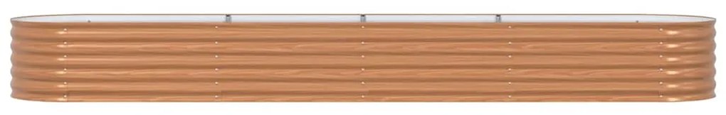 Canteiro Elevado Castanho com Aparência de Madeira 400x80x44 cm Aço