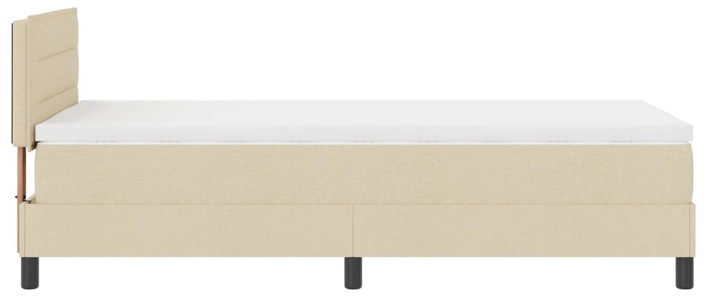 Cama com Molas com Colchão Bege 90x190 cm Tecido