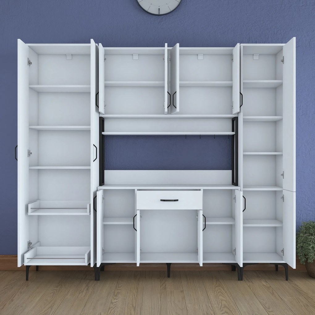 Armário Multiuso JE132 – Branco – 220x198,6x40 cm