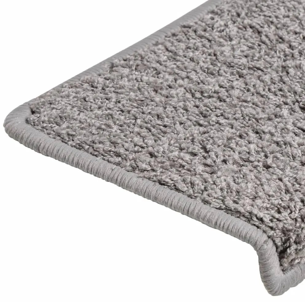 Tapete/carpete para degraus 15 pcs 65x21x4 cm cinzento