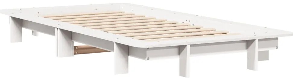 Cama sem colchão 75x190 cm madeira de pinho maciça branco