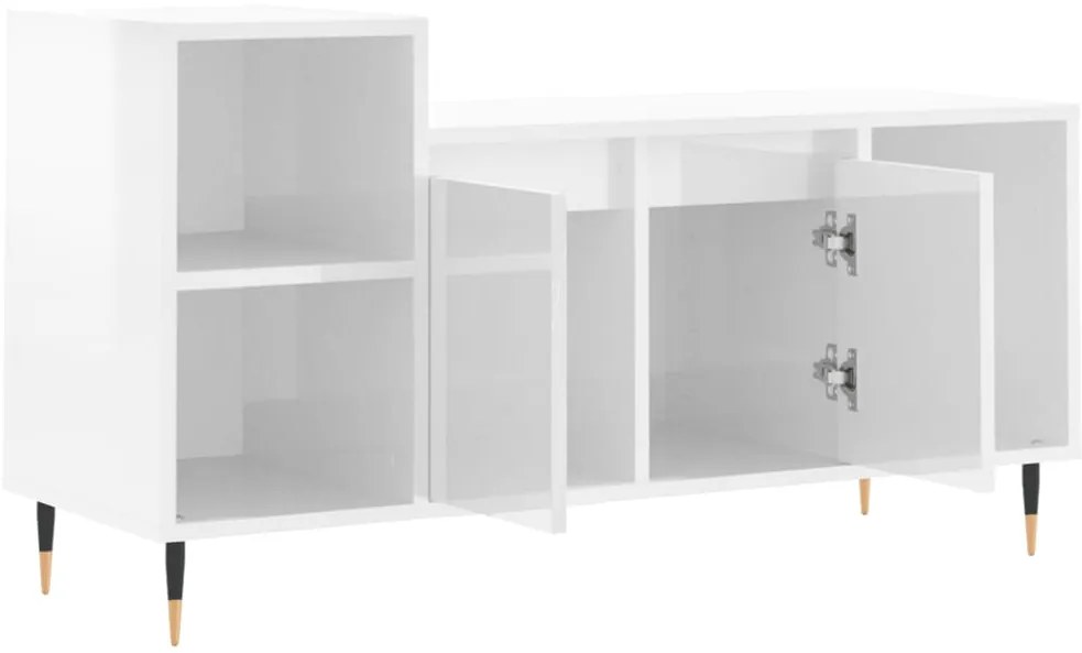 Móvel para TV 100x35x55 cm derivados madeira branco brilhante