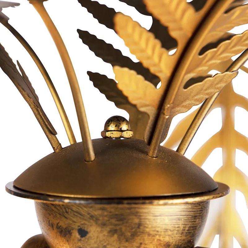 Candeeiro de pé vintage dourado 156 cm 2 luzes - Botanica Retro